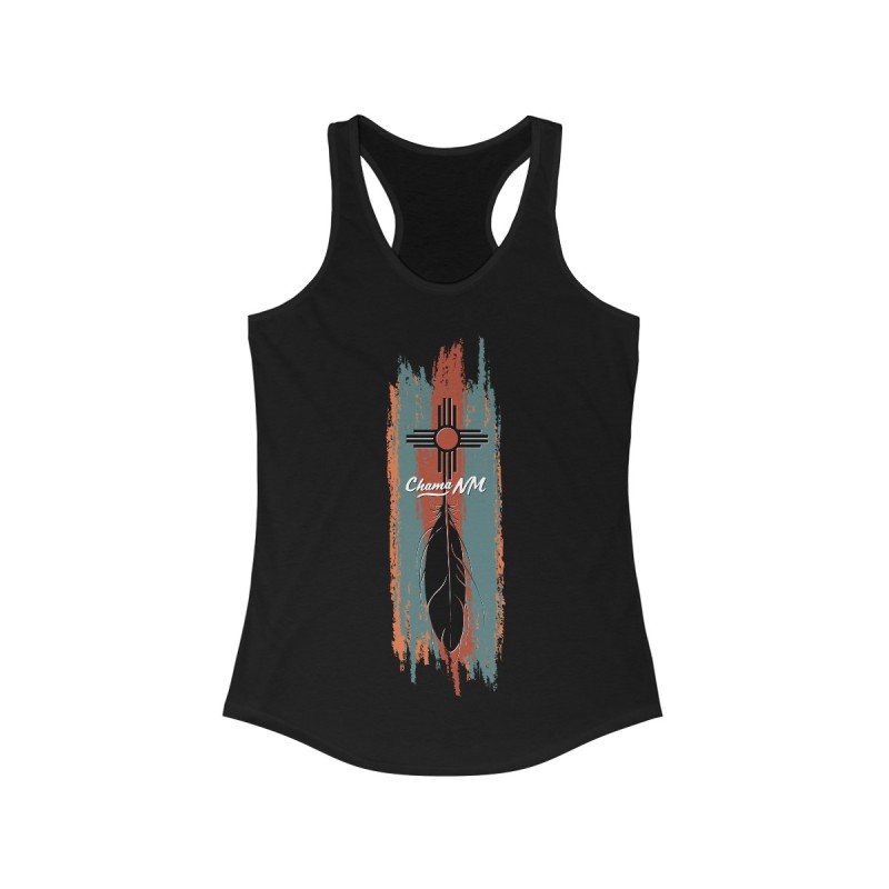 Chama Feather Painted Zia Women's Ideal Racerback Tank